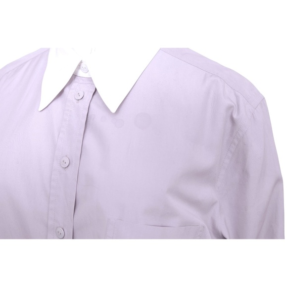 CHANEL Shirt Button Down Long Sleeve Lavender Button Up Collar VINTAGE - Picture 6 of 14